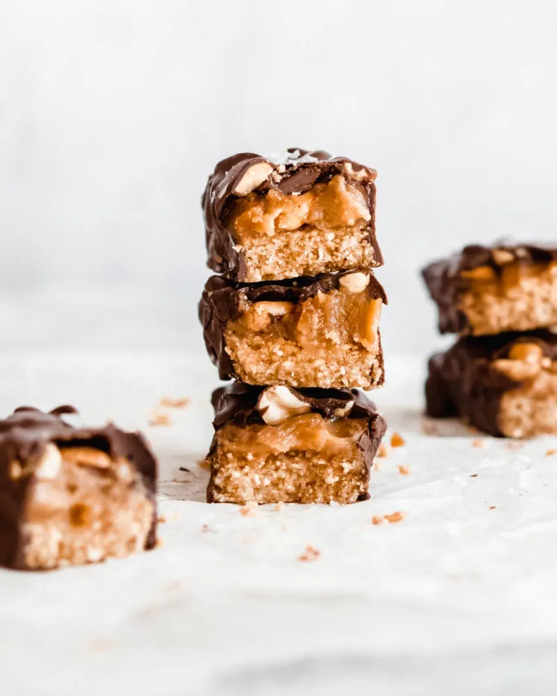 Homemade Snickers Bars (Vegan & Gluten Free)