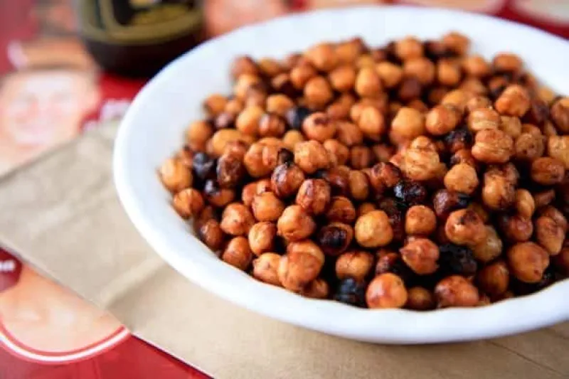 Sweet and Spicy Roasted Chickpeas