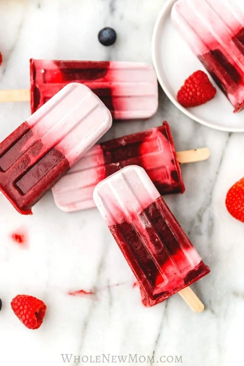 Coconut Milk Mixed Berry Popsicles