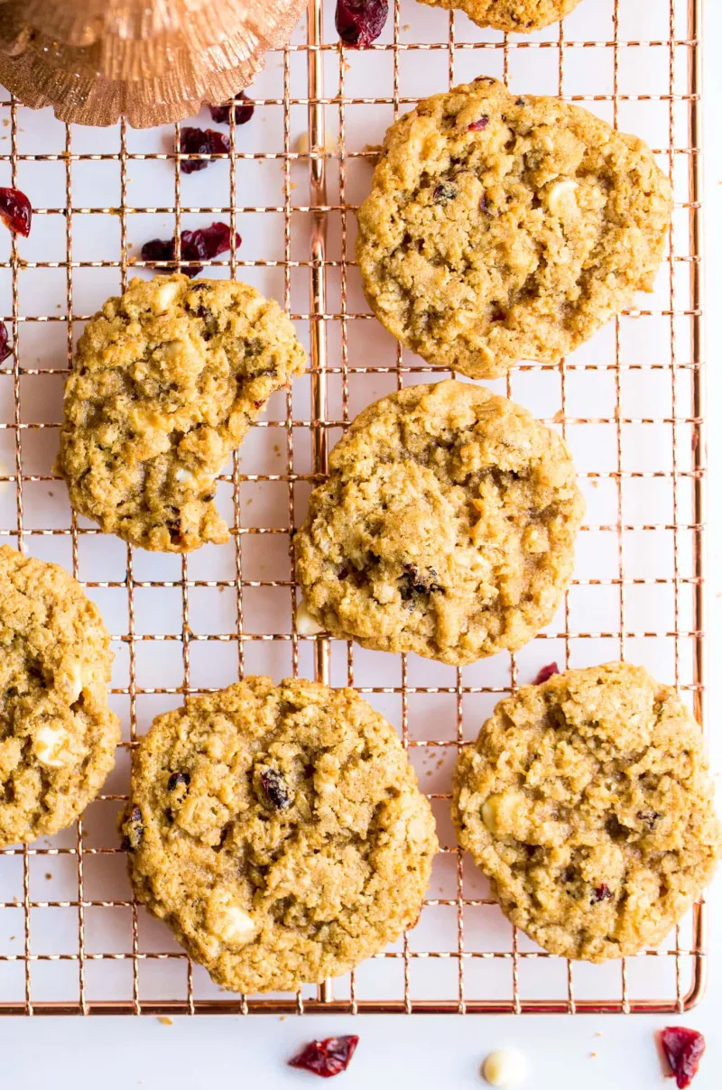 Gluten Free Oatmeal Cranberry and White Chocolate Chip Cookies
