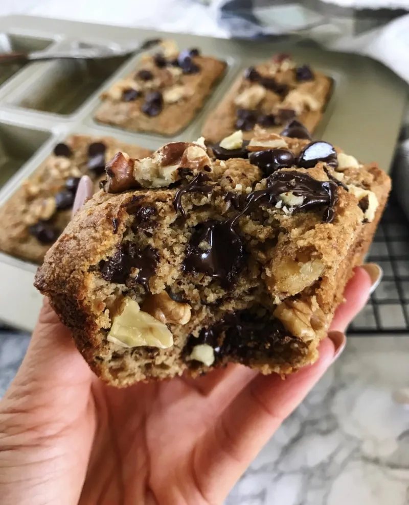 Mini Walnut Chocolate Chip Banana Bread Loaves