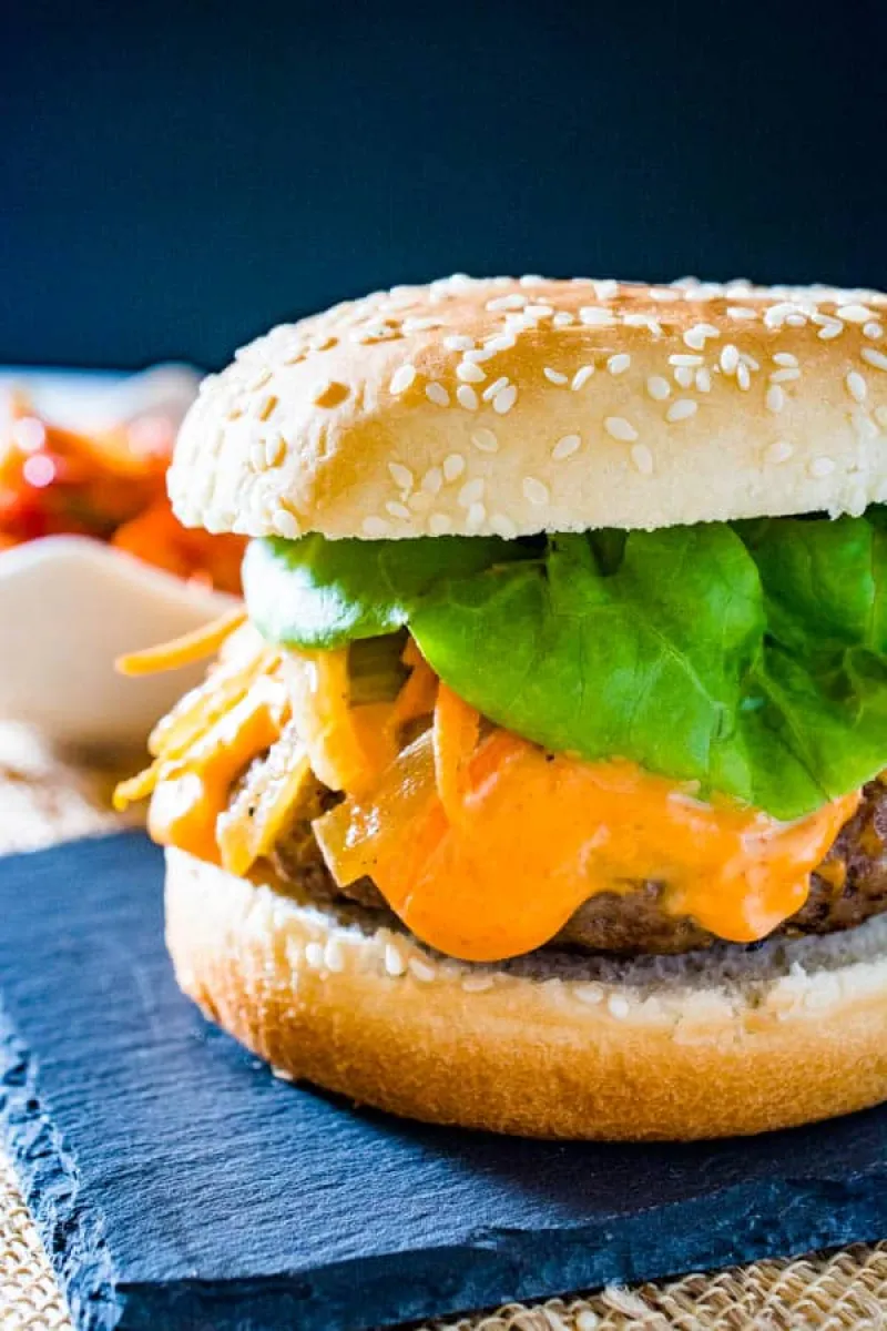 Korean Bulgogi Burger with Gochujang Mayo