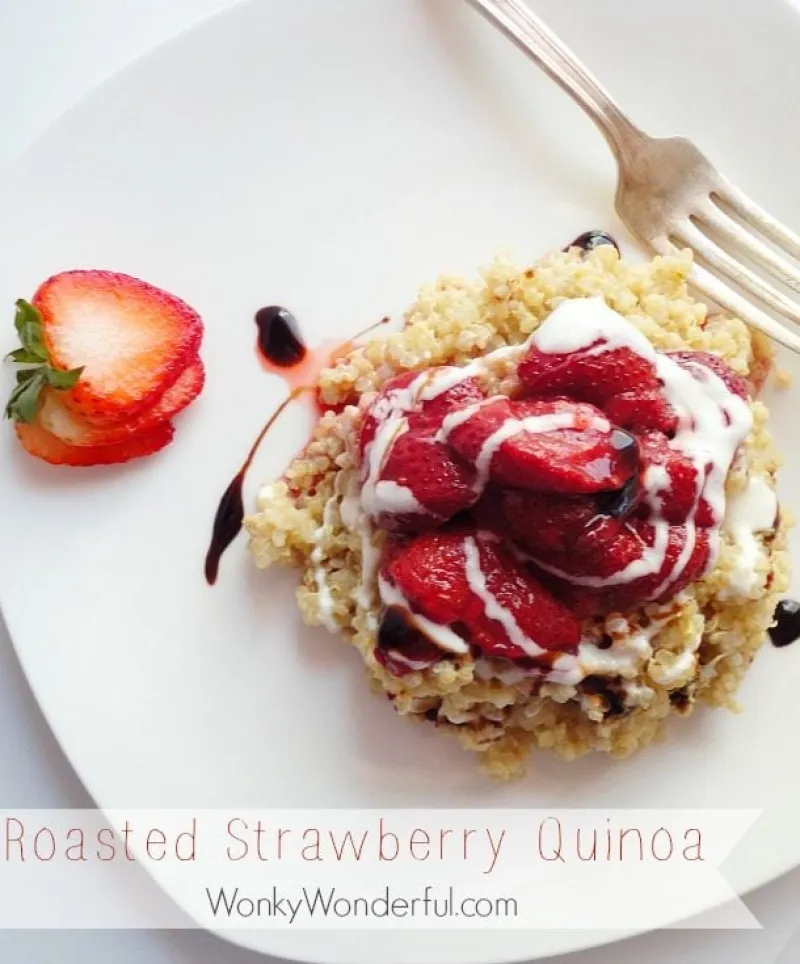 Roasted Strawberry Quinoa with Balsamic Glaze