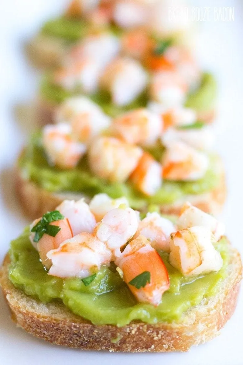 Guacamole Shrimp Bruschetta