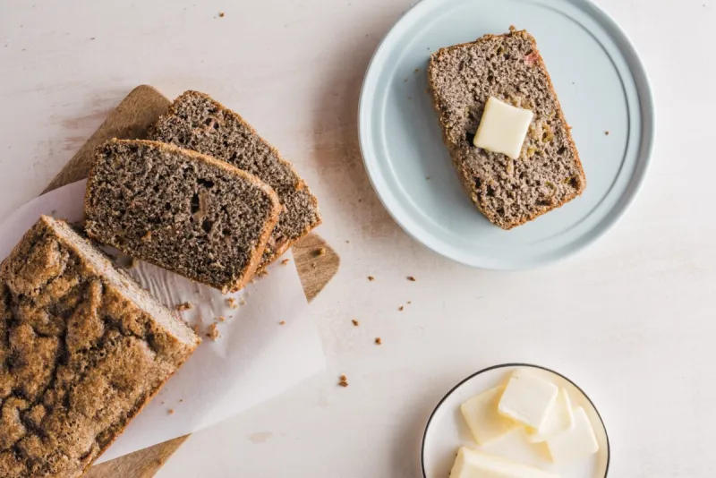 Buckwheat Rhubarb Bread